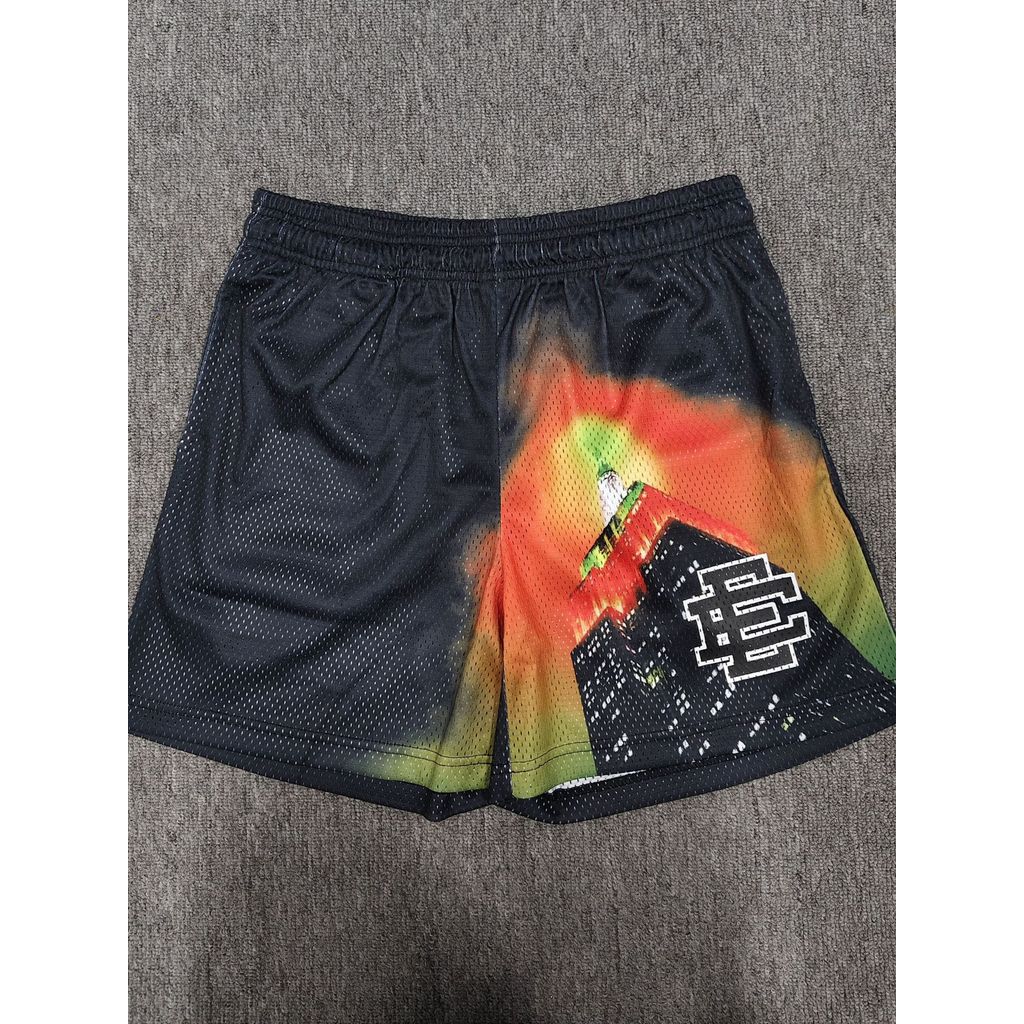 2MJR Eric Emanuel New American-style sports pants, mesh breathable printed perforated quick-dry shor