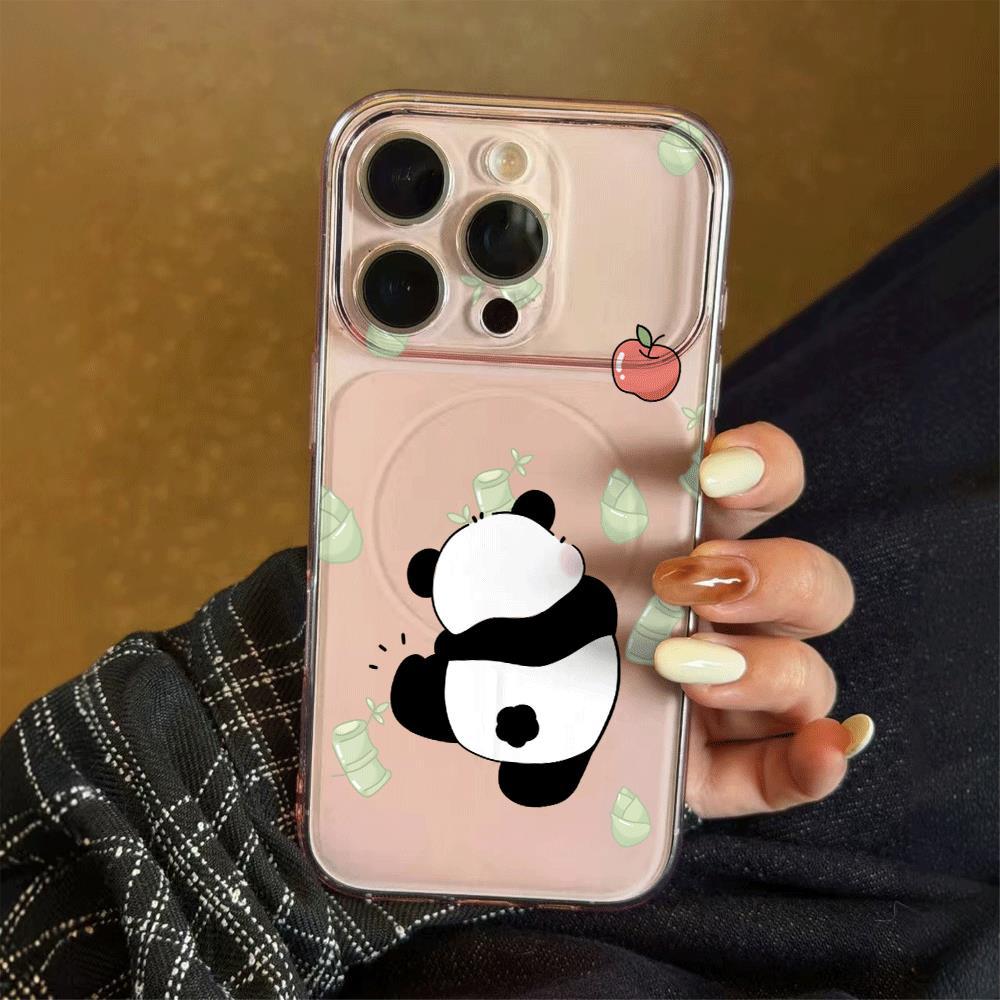 Trái dâu trúc Panda cho ốp lưng điện thoại 16 Iphone 17 Air ốp lưng 14/13/11 Pro