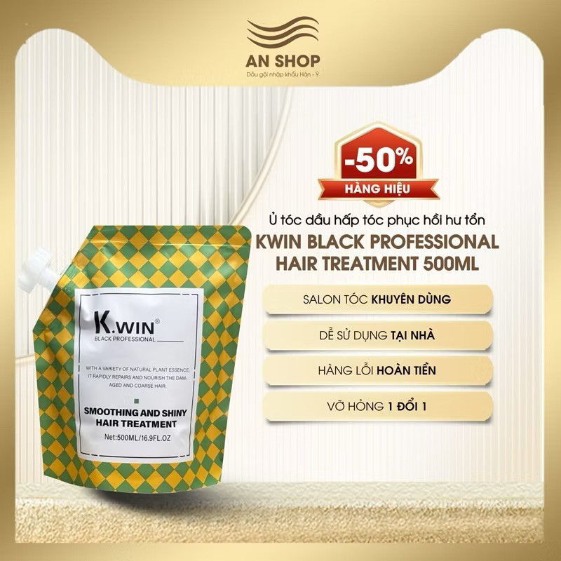 Ủ hấp tóc Kwin Black 500ml phục hồi hư tổn cho mái tóc khô xơ, uốn nhuộm, duỗi, yếu nát