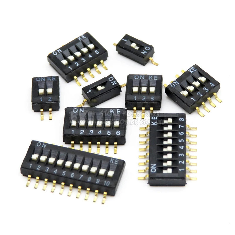 5 Chiếc SMD SMT Trượt Loại Công Tắc 1P 2P 3P 4P 5P 6P 8P 10P 1.27mm Cách Vị Trí DIP Đen Sân Chuyển Đ