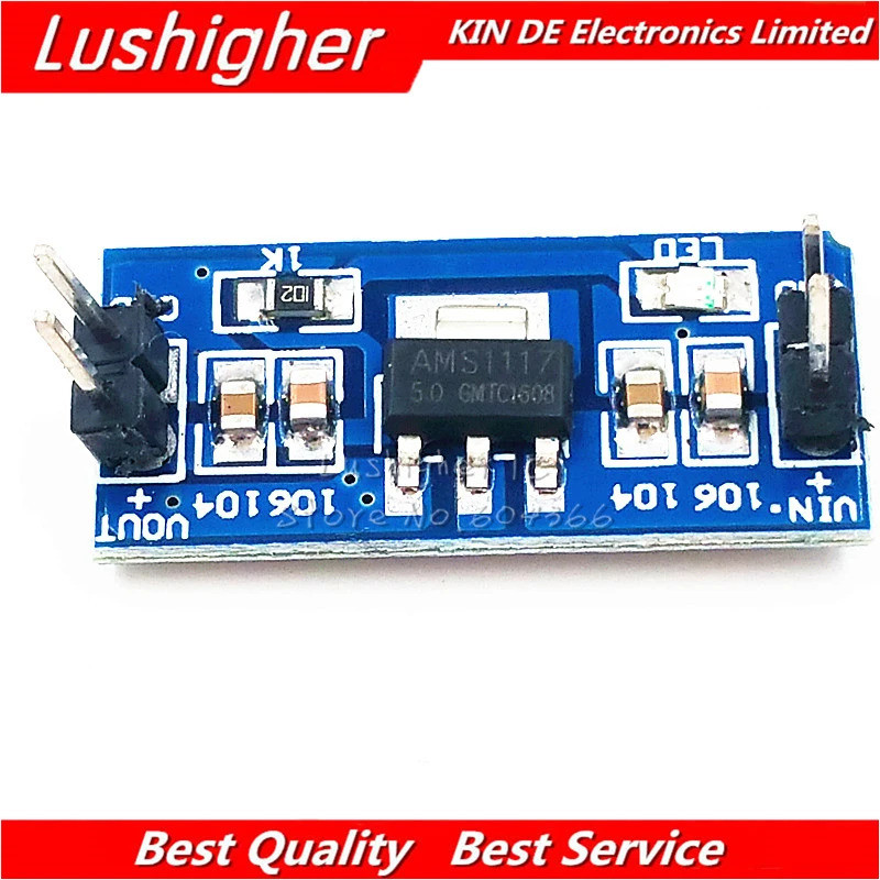 10 Chiếc 5V Đến 3.3V Cho DC-DC Step-Down Cung Cấp Buck Module AMS1117 5V LDO 800MA AMS1117-5V
