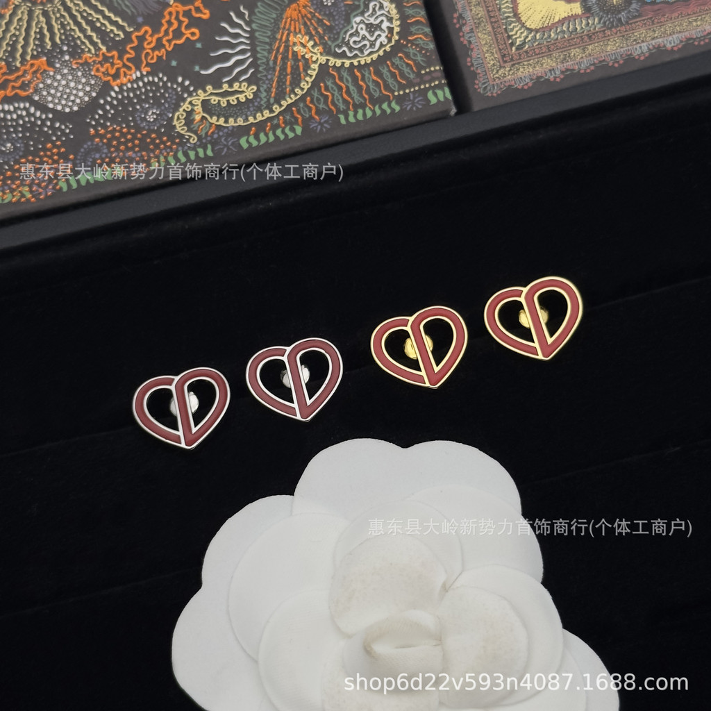 Nữ CD Retro Cổ Điển Thư Phong Cách Mới Bông Tai Bông Tai Epoxy Châu Âu Mỹ Ánh Sáng Sang Trọng Hình T