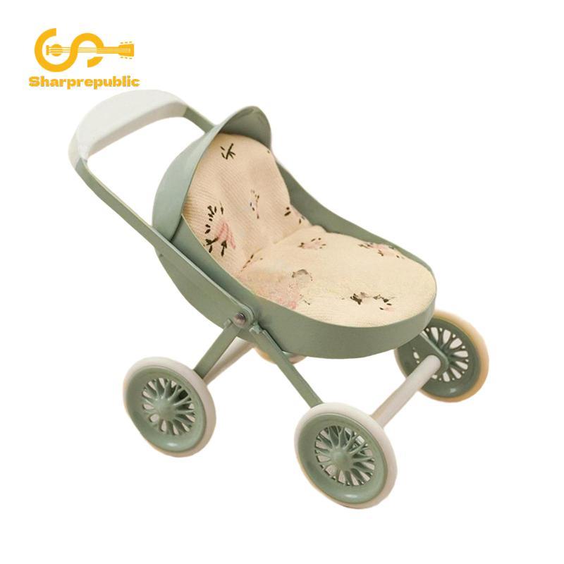 Sharprepublic Nhà Búp Bê Thu Nhỏ Xe Đẩy Đồ Chơi Nhà Búp Bê Trang Trí Mầm Non Nhà Búp Bê Phụ Kiện