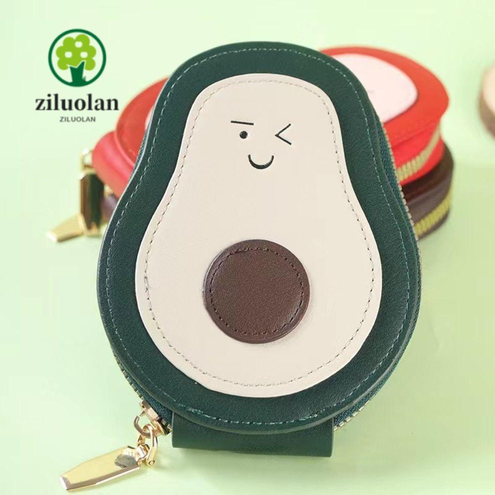 ZILUOLAN Ví Đựng Thẻ Mini Hình Bơ - Chất Liệu Da PU Cao Cấp, 11 Ngăn Đựng Thẻ Tiện Lợi, Thiết Kế Dễ Thương Dành Cho Nữ