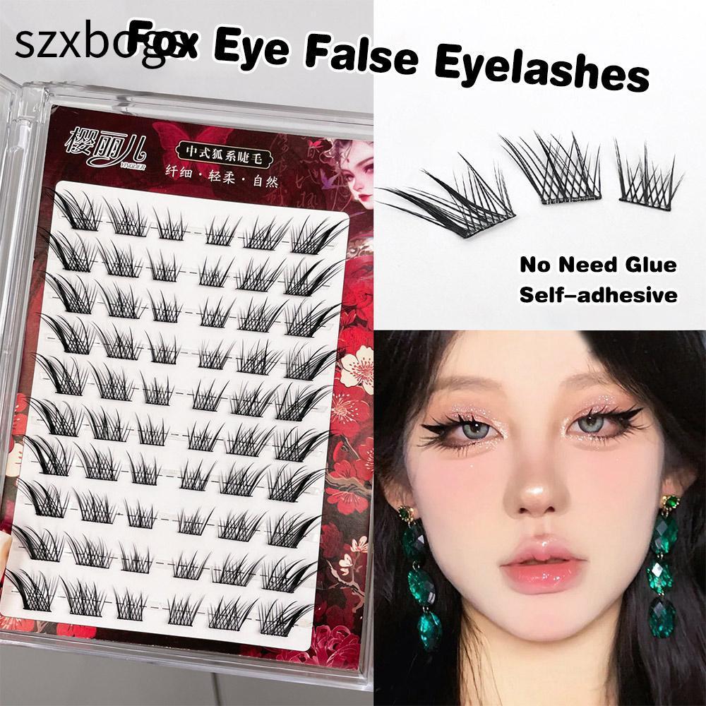 SZXBOGS Lông mi giả mắt, Cụm mi không keo có thể tái sử dụng Manga, 9-15mm Không cần loại bỏ Cần thi
