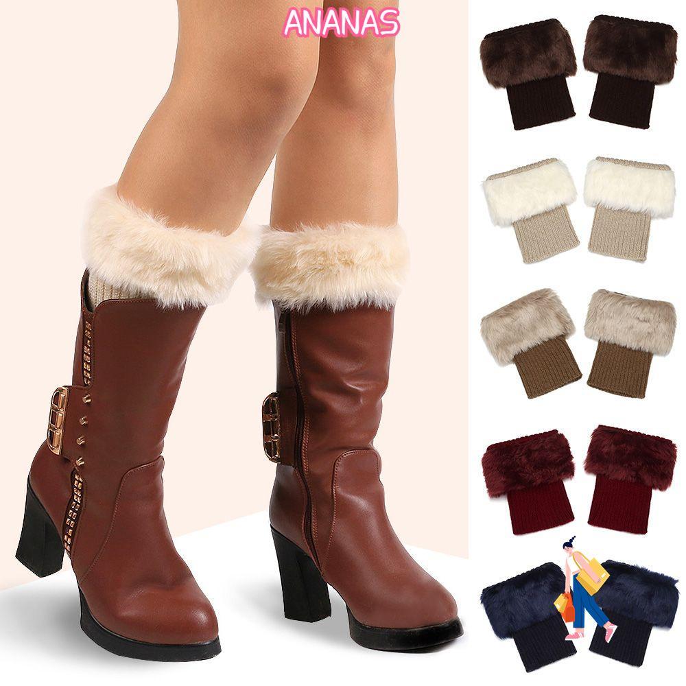 ANANAS Chân Ấm Tất Màu Trơn Nữ Giày Boot Warmer