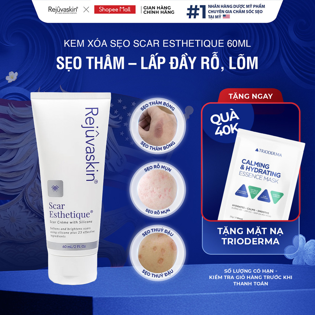 Kem Xóa Sẹo Thâm / Rỗ / Lõm Scar Esthetique Rejuvaskin 60ml