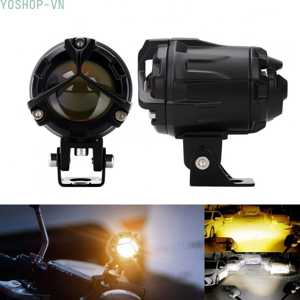 [Ysp]Motorcycle Auxiliary LED Headlight Fog Light Dual Lens Work Light 12 to 18 Volts
