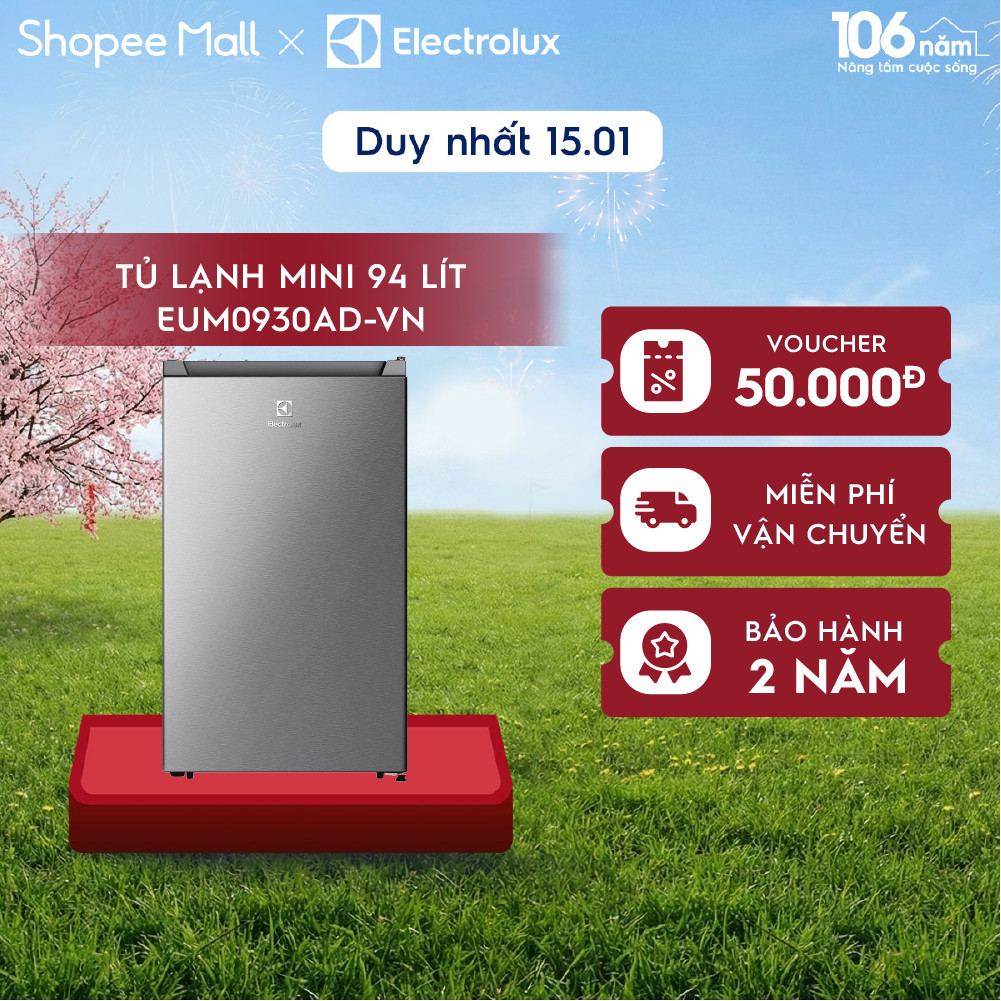 Tủ lạnh mini 94L Electrolux EUM0930AD-VN - Ngăn đá riêng đèn LED sáng, tiết kiệm điện, nhỏ gọn