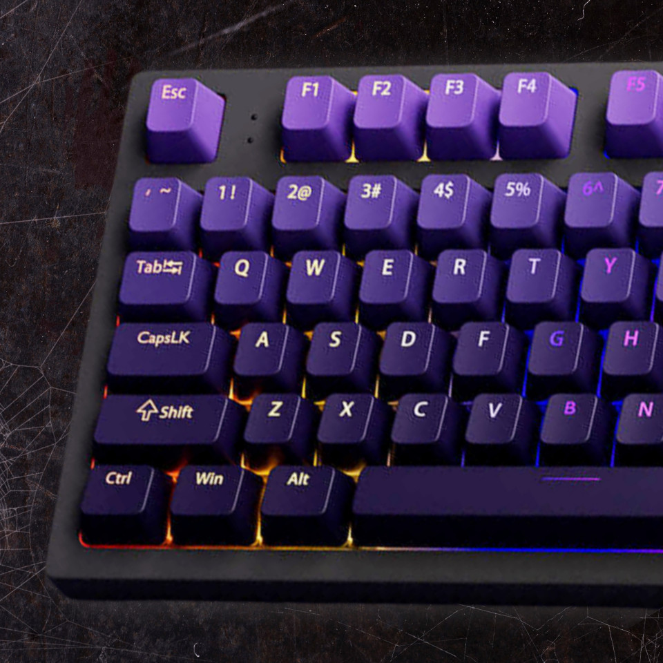 Màu tím OEM Profile Double Shot PBT Keycaps RGB Backlit Keycaps cho MX Switch Bàn phím cơ
