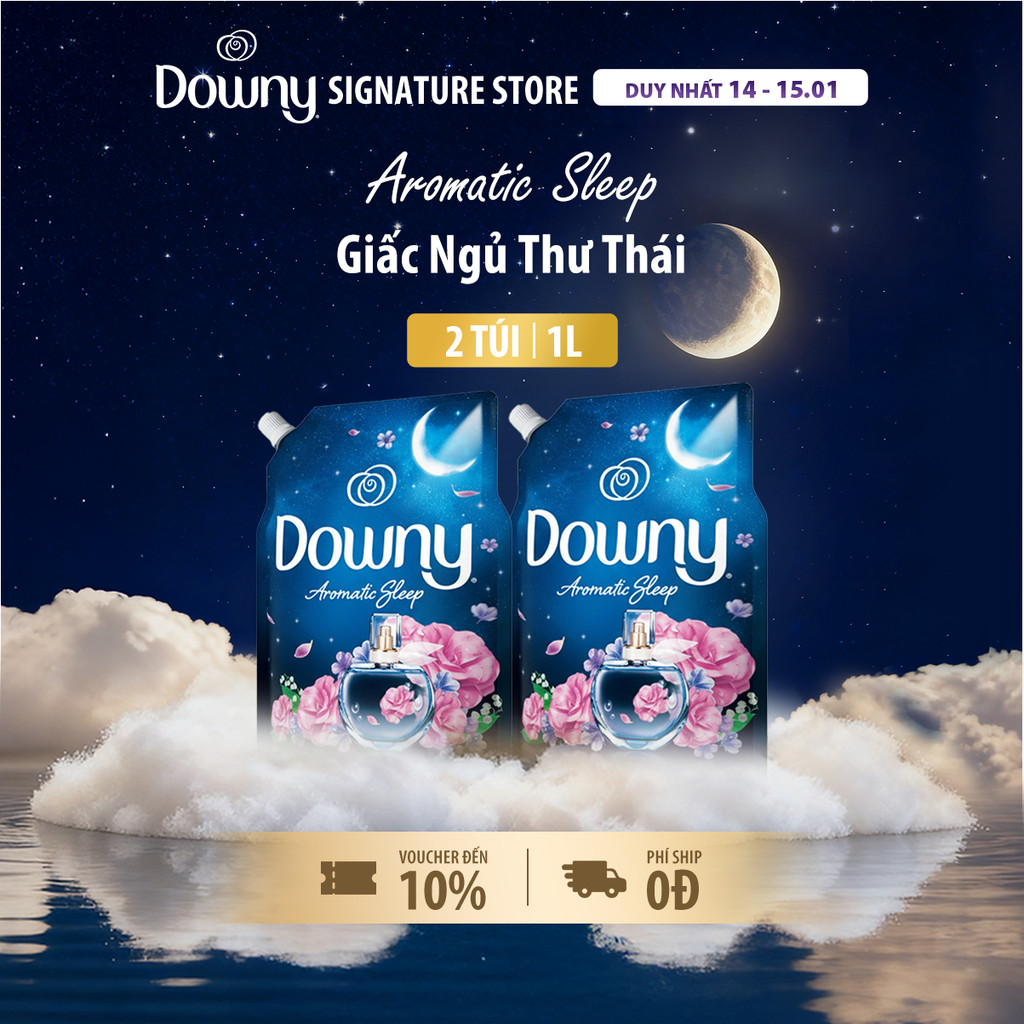 [DOWNY] Combo 2 Nước Xả Vải DOWNY Phiên Bản Thái Lan Mới Giấc Ngủ Thư Thái Túi 1L