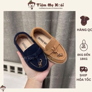 Giày tây da lộn mix mọi oufit cho bé trai nha