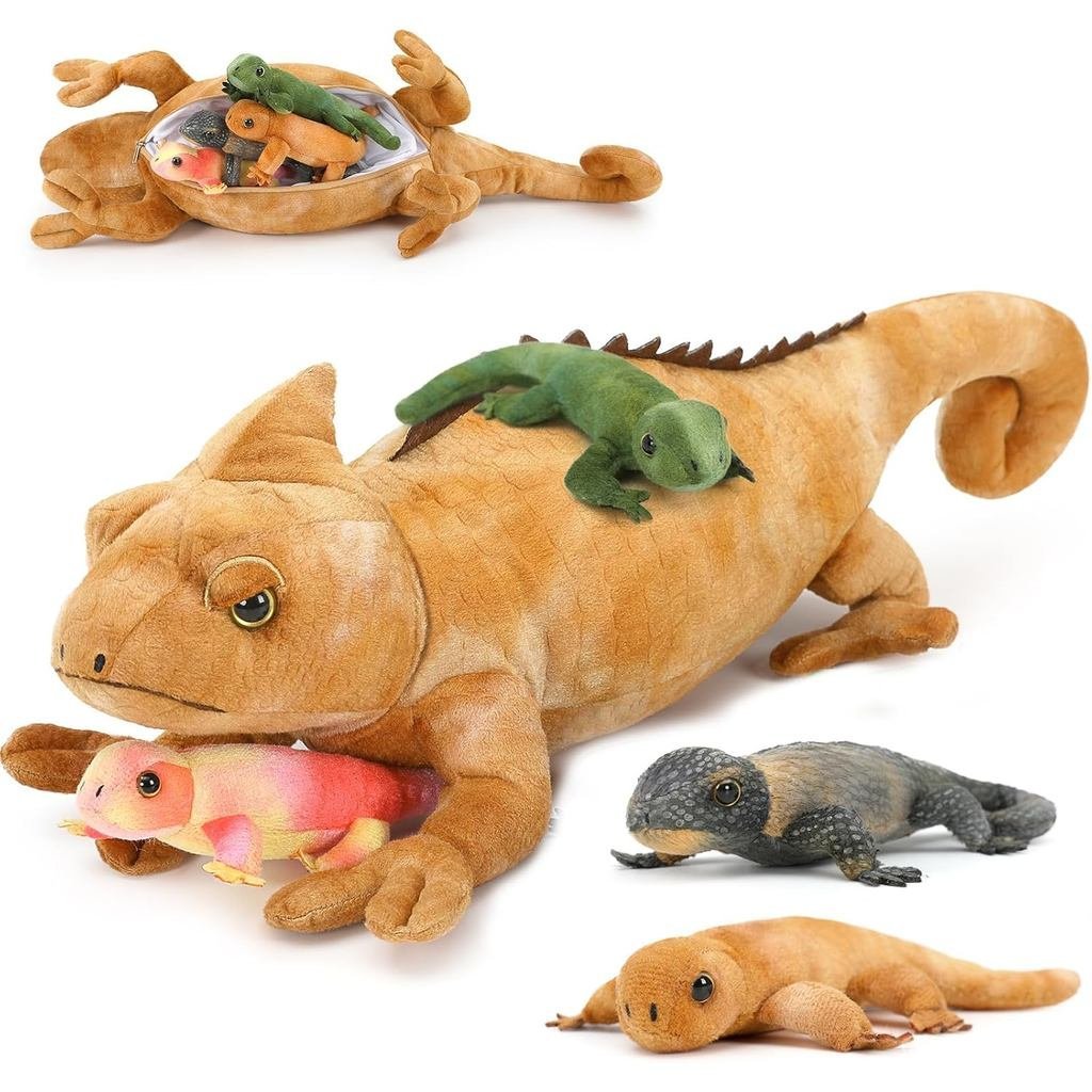 5 Con Thằn Lằn Khổng Lồ Sang Trọng, 27 "Mẹ Iguana Thú Nhồi Bông Với 4 Con Thằn Lằn Sang Trọng, Đồ Ch