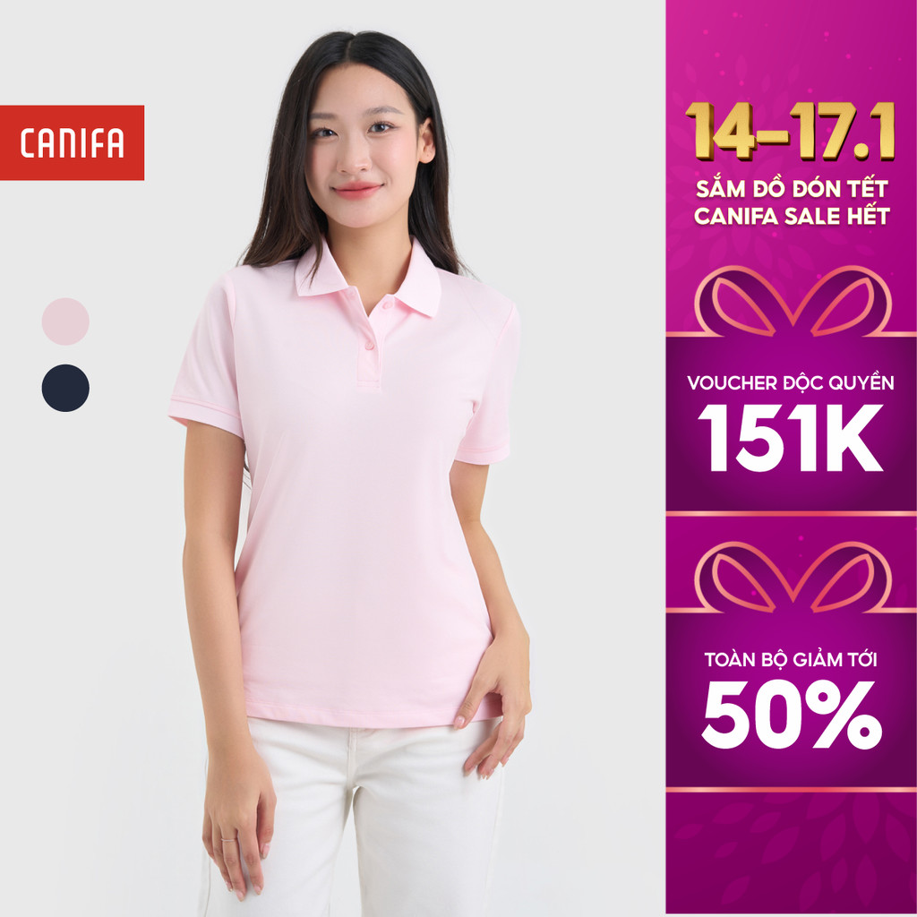 Áo polo nữ basic cộc tay CANIFA 6TP25S004