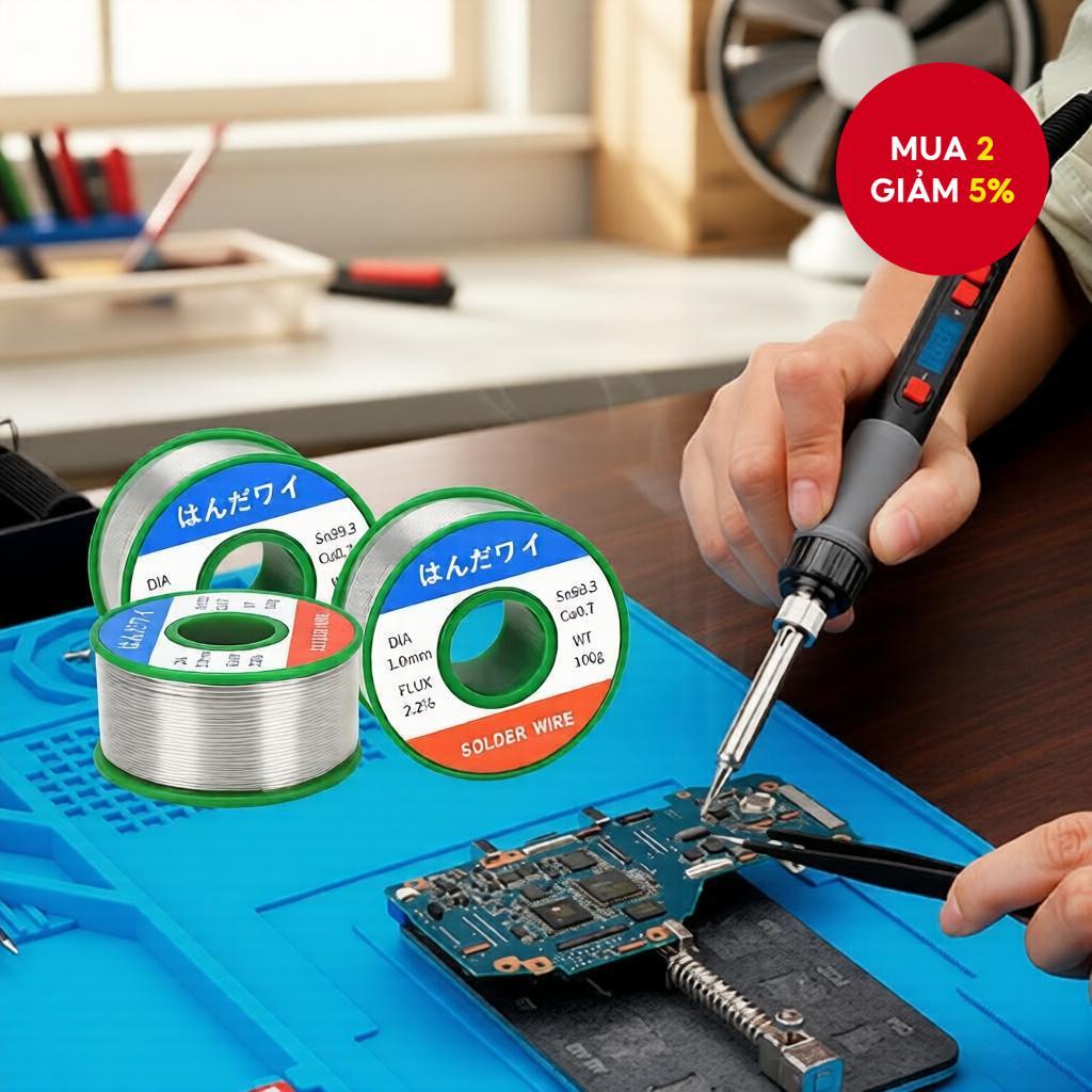 Dây hàn không chì tinh khiết cao thân thiện với môi trường, Sn99.3Cu0.7, lõi nhựa thông dễ chảy, khô