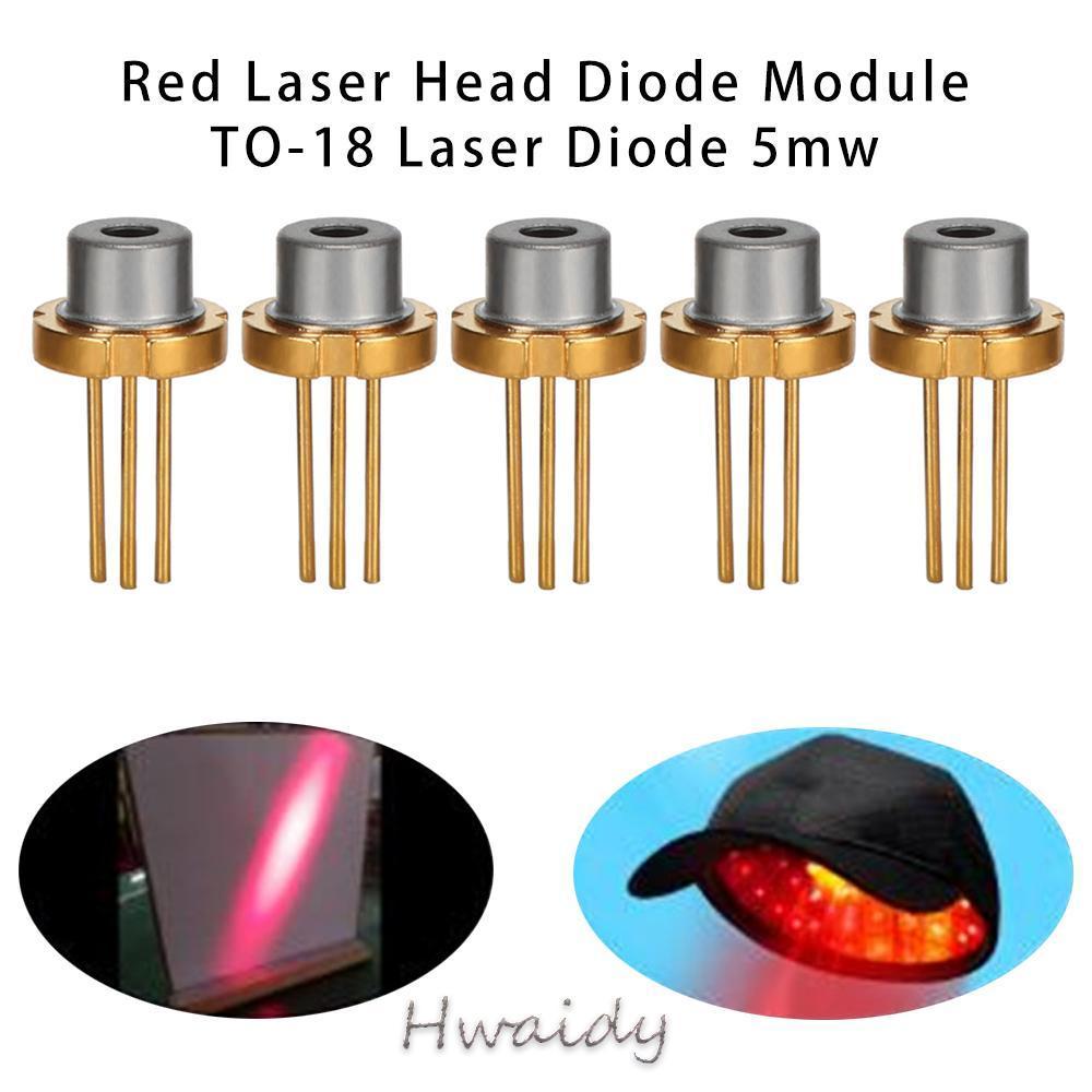 HWAIDY 1 / 2 / 5 / 10 Đầu Laser Đỏ 5mw 5MW DIY Lab TO-18 Diode Laser