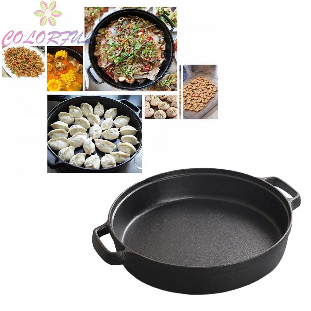 【COLORFUL】Cast Iron Pan for Frying on Induction Stoves Retains Heat for Consistent Results