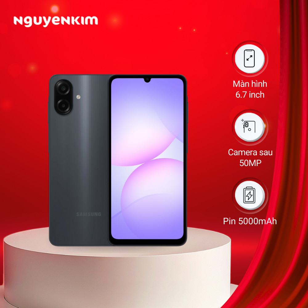 [Mới 2025] Điện thoại Samsung Galaxy A07 4G (4GB/128GB) Đen