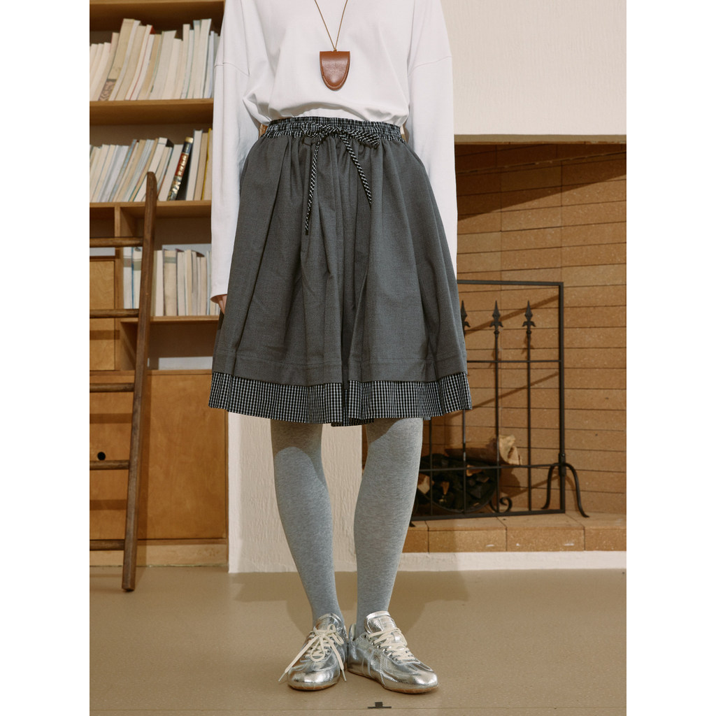 【demi et demi】váy nữ dáng dài tiểu thư sang chảnh beauty Váy dài vừa với dây thắt lưng có thể điều c