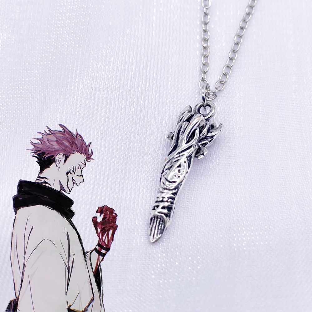Jujutsu Kaisen dây chuyền kim loại mặt dây chú vật Ngón Tay Sukuna hai mặt đồ dùng anime