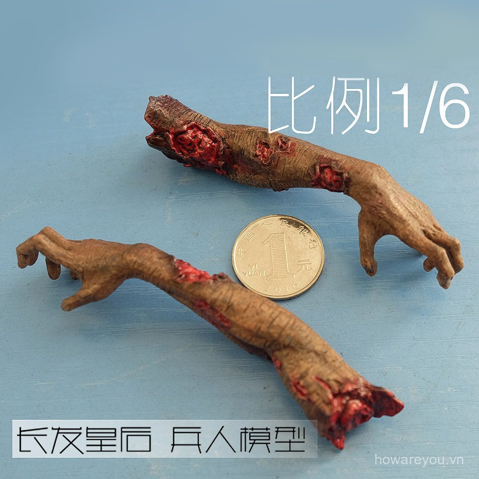 1 / 6 Người Lính 3ATOYS Đi Bộ Xác Sống Zombie Zombie Zombie Zombie Tay MBDI