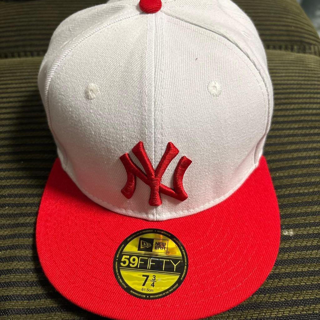 Nam Mũ New Era 59FIFTY New York Yankees Trắng/Đỏ Phong Cách Cổ Điển