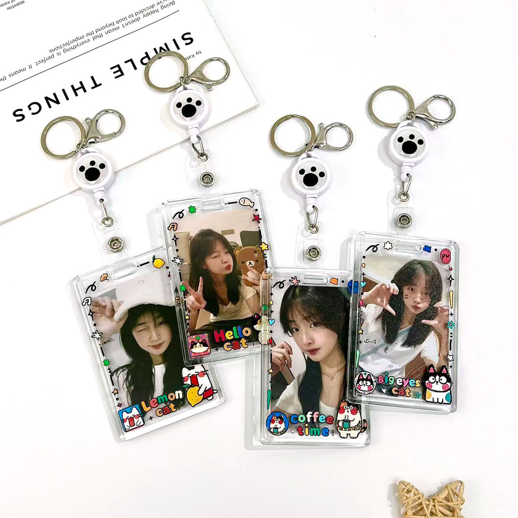 Hộp đựng thẻ trong suốt chống thất lạc 11 * 7cm có dây đeo cổ chống thấm nước cho ID học sinh / Ez-l