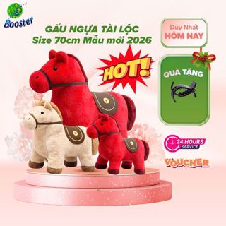 [HÓT] Gấu bông Ngựa đỏ Tài Lộc 70cm, Ngựa thần tài hót trend 2026 - Quà Tặng may mắn TẾT Bính Ngọ