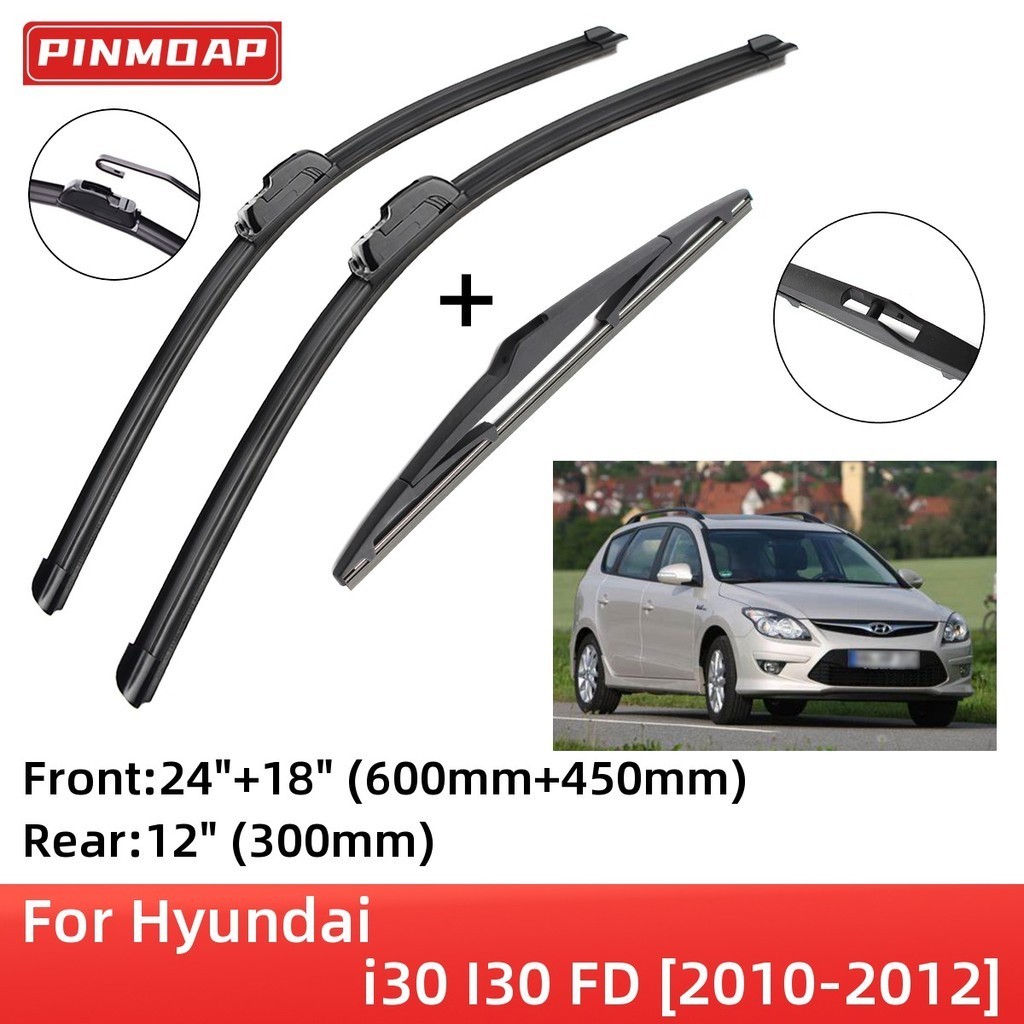 Dành Cho Xe Hyundai i30 I30 FD 2010-2012 Phía Trước Phía Sau Lưỡi Lau Bàn Chải Cắt Phụ Kiện J Hook 2