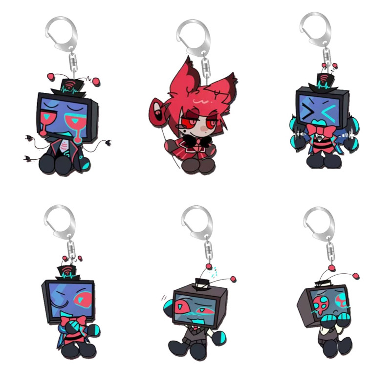 Hazbin Hotel Vox Vincent Alastor Anime Standee Sign Anime Game Collection Acrylic Material Desktop D