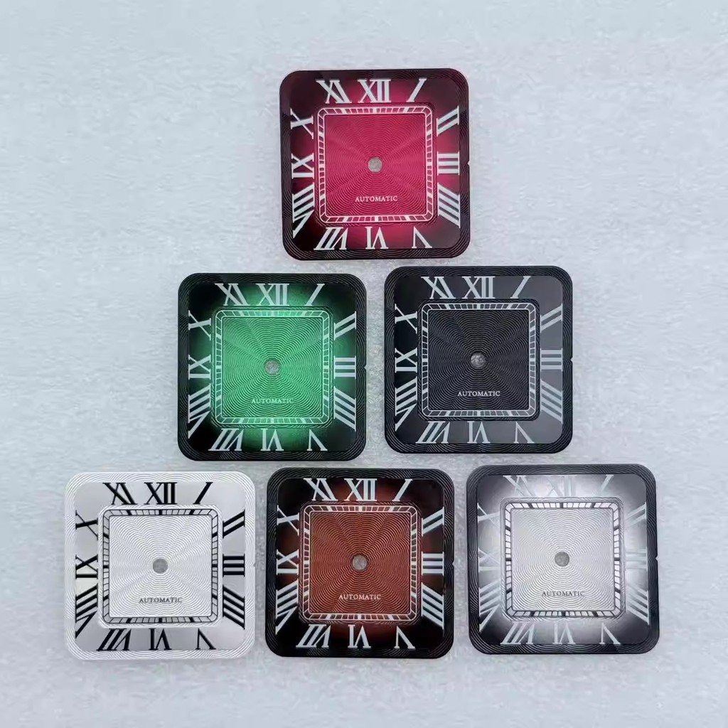 [Phụ kiện sửa đổi] Phong cách mới Hình vuông La Mã Không có lịch Mặt số Chỉ số Xanh Dạ quang Thích h
