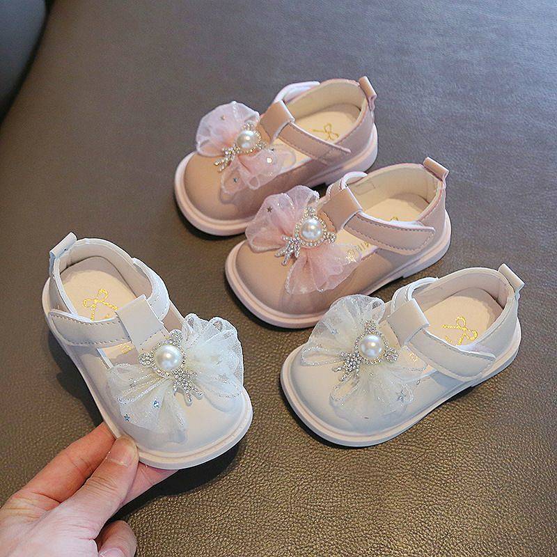 2026 Baby Girl Toddler Shoes Bow Princess Shoes Western Style Infant Children Soft Bottom Leather Sh