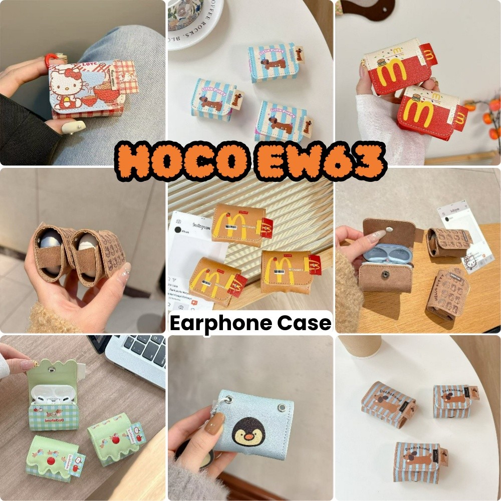 【imamura】Cho HOCO EW63 ốp tai ng Case Mô hình hoạt hình hoạt hình Hàng thủ công dệt may Tai nghe Vỏ 
