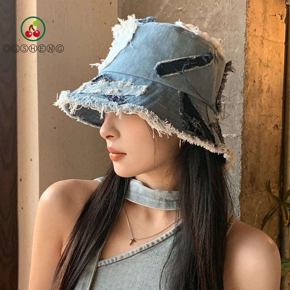 Mũ xô denim ERZAP vintage blue beggar, phong cách cổ điển chống nắng