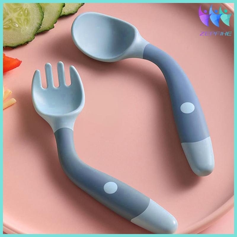 Baby Children Spoon Fork Set Soft Bendable Scoop Fork Tableware Feeding Cutlery