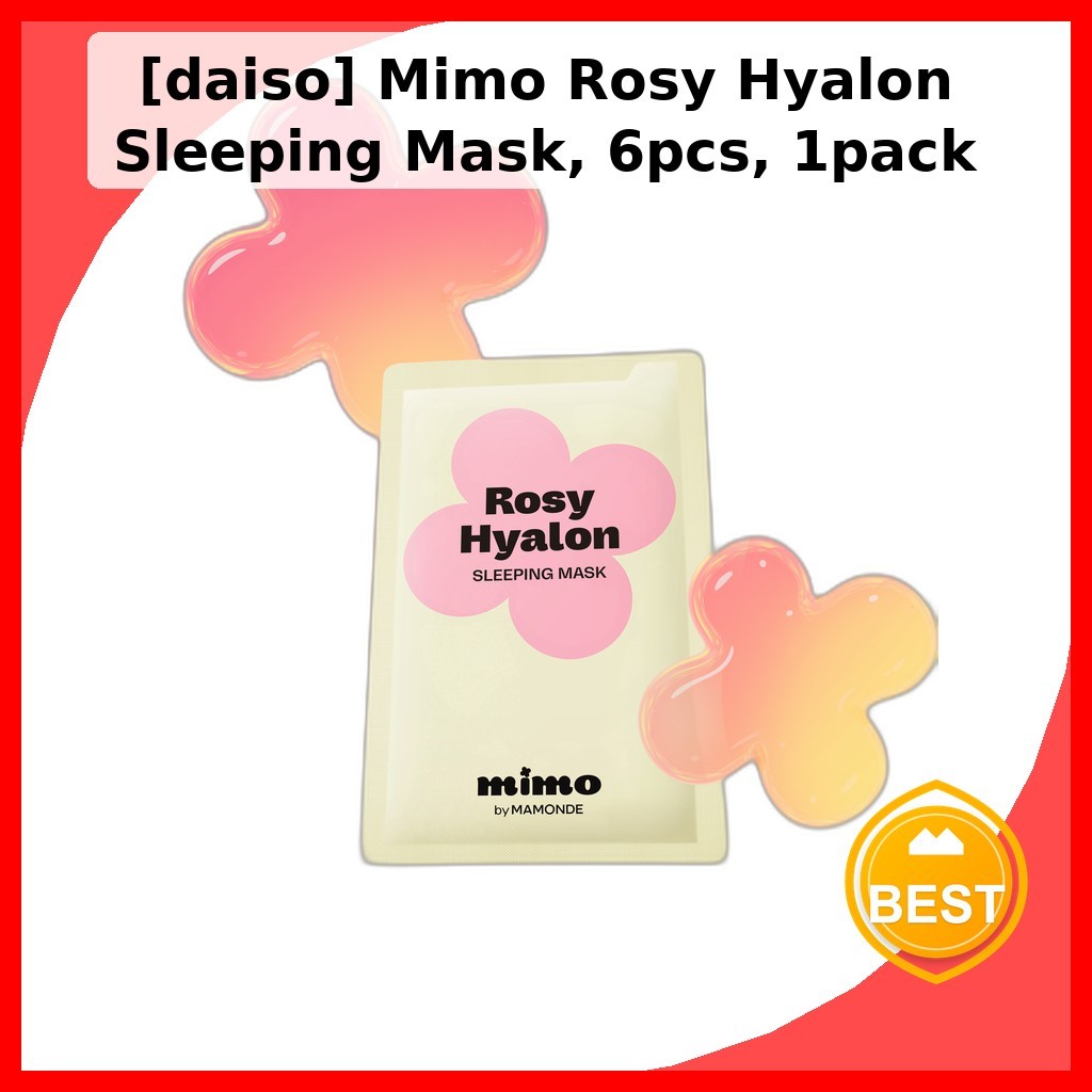 [daiso] Mặt nạ ngủ Mimo Rosy Hyalon, 6 chiếc, 1 gói / Mặt nạ ngủ Hàn Quốc / Hoàn thiện sương mù / Ch