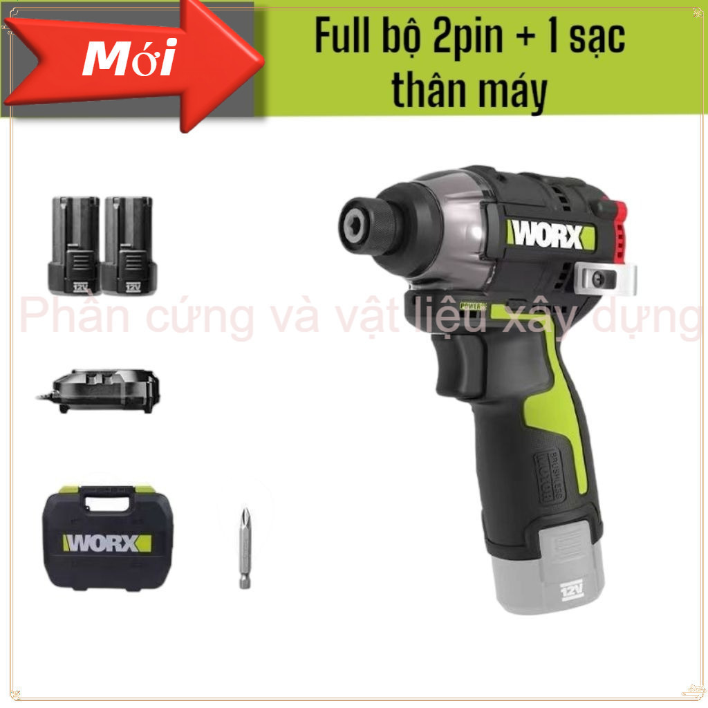 【Mới】Full bộ Khoan pin Worx 132X Phiên bản 2025 chuyên vít 12V