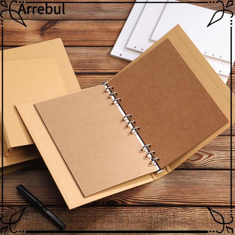 ARREBUL Binder File Clip, A5 B5 A4 Vintage Kraft Paper Binder Cover, Giấy Kraft Perforated Binder Fo