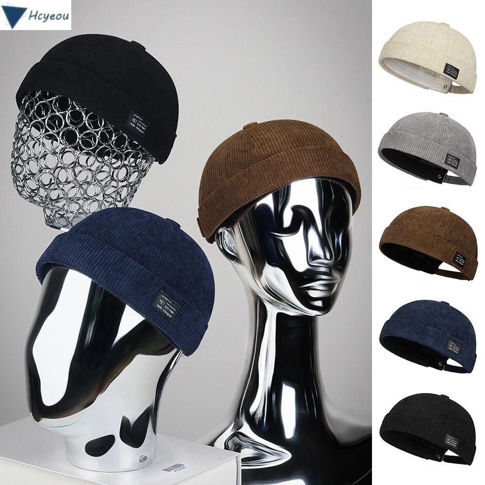 HCYEOU Mũ Skullies không vành, Có thể điều chỉnh Multipurpos Chủ nhà Docker Cap, Dạo phố Dome Cotton
