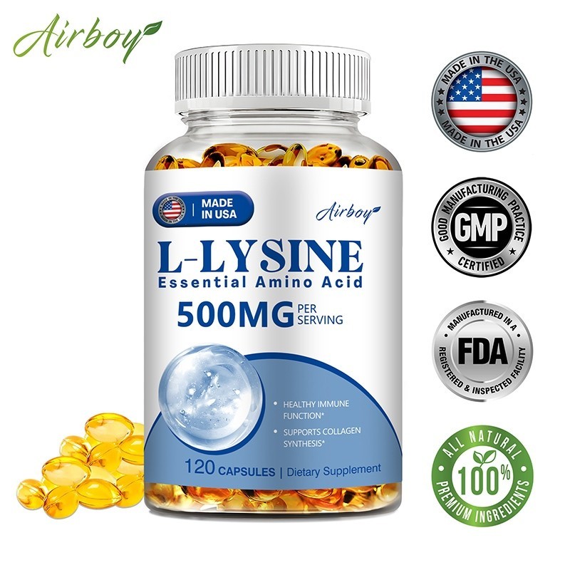 Viên nang Airboy L - Lysine — 500mg axit amin thiết yếu hỗ trợ tổng hợp collagen và sức khỏe miễn dị