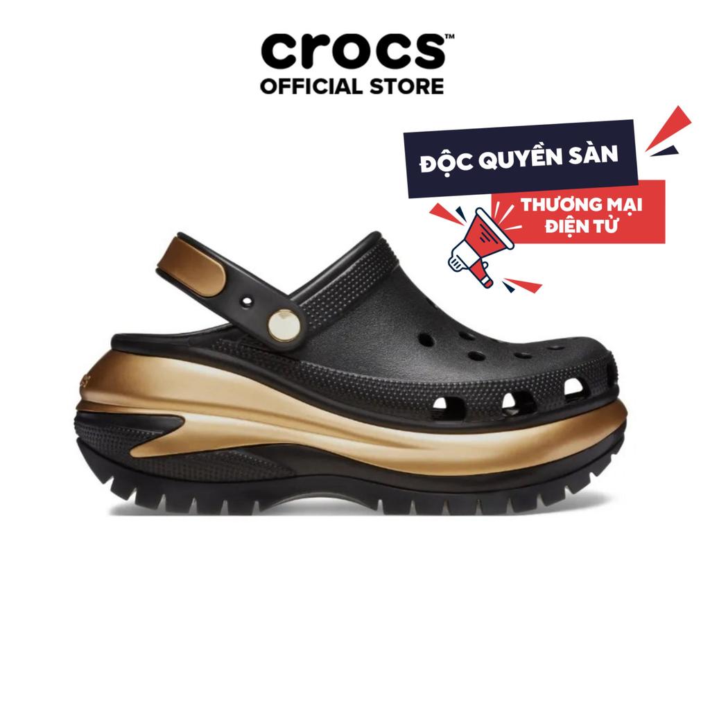[SẢN PHẨM ĐỘC QUYỀN SÀN TMĐT]Giày Clog Unisex Crocs Mega Crush Metallic - Black - 210368-072
