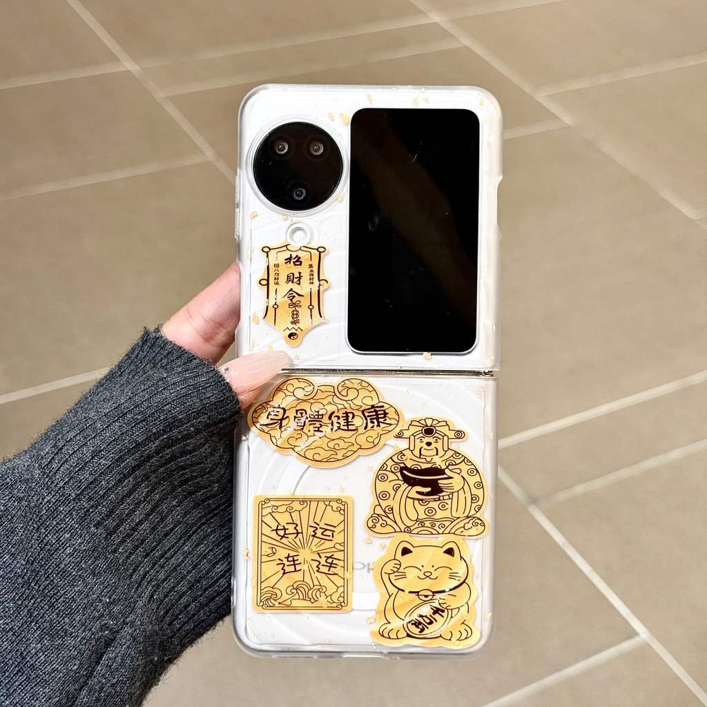 OPPO lượn sóng PC minh họa Thần tài OPPO Find N3 Flip Phone Case OPPO Find N3 Flip Phone Case OPPO F