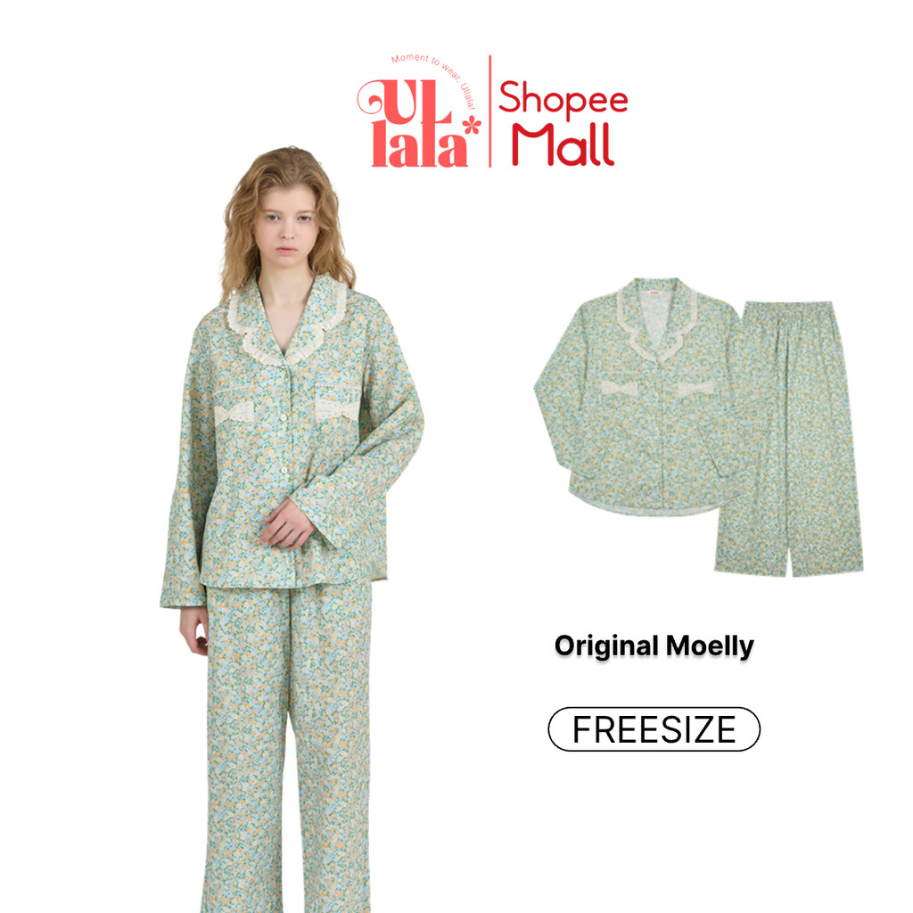 Ullala Pajamas Moelly bộ ngủ mặc nhà nữ dài tay Freesize