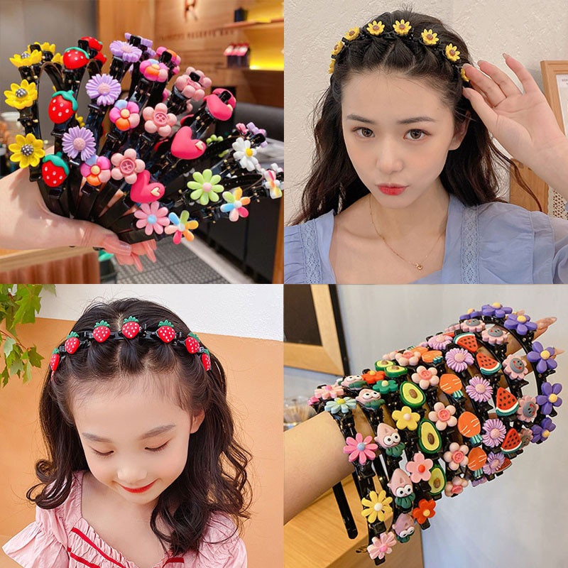 Bờm Kẹp Tóc Hàn Quốc Cho Bé Gái Có Đính Hoa Quả Siêu Cute Hot Nhất H669