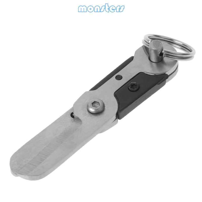Mon Outdoor Survival EDC Mini Spring Scissor Pocket Tool for Key Chain Stainless Ste