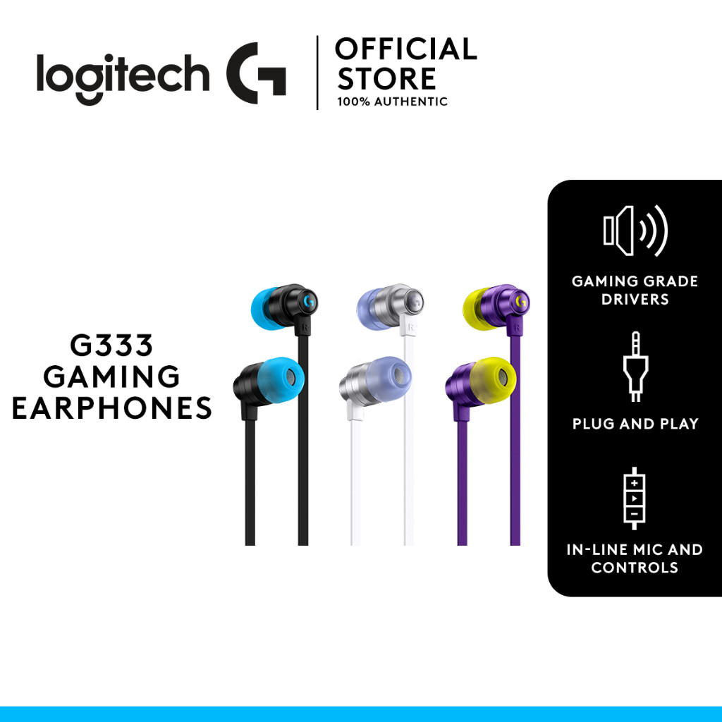 Tai nghe chơi game Logitech G333 có trình điều khiển âm thanh kép Mic trong dòng & Điều khiển âm lượ