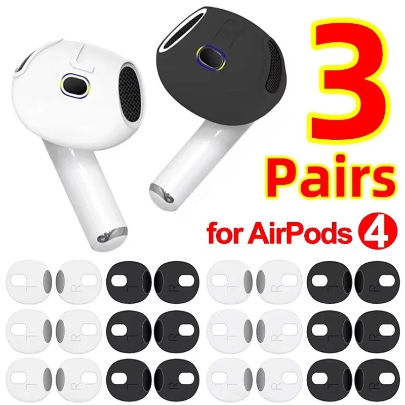 3 Cặp Tai Đầu Tai Silicon Chống Trơn Trượt Tai Nghe Nhét Tai Cho Apple AirPods 1 2 3 4 Tai Nghe Siêu