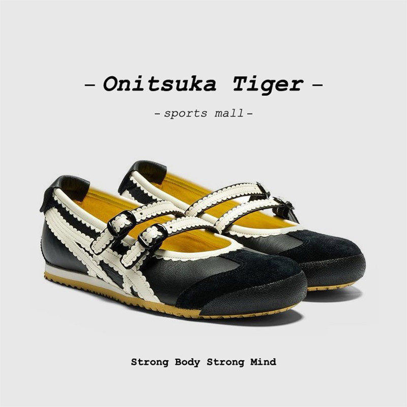 Mexico 66 TGRS Onitsuka Tiger Mary Jane Ballet Flats Thoải Mái Slip-On Đi Lại Hàng Ngày Đường Phố Th