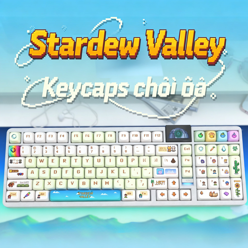 Keycap Stardew Valley PBT Dye-Sub MOT Profile - Tương Thích Akko ROG NJ80