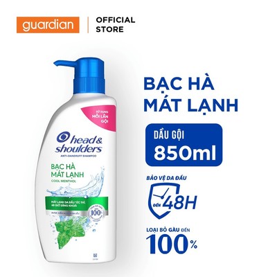 Dầu Gội Sạch Gàu Head & Shoulders - Bạc Hà Mát Lạnh - Chai 850ml | Guardian Việt Nam